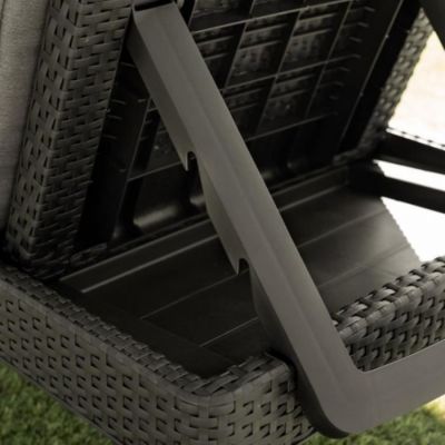 Transat Bain de soleil - Keter - Chaise longue avec coussin Jaipur Graphite - Pliable - Résistant aux intempéries