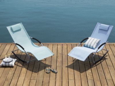 Transat à bascule CARANO Métal Bleu