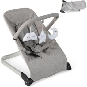 Transat Bebe Pliable Transat Évolutif Siège Sauteur avec Arche de Jouets Amovible et 5 Points Harnais de Sécurité