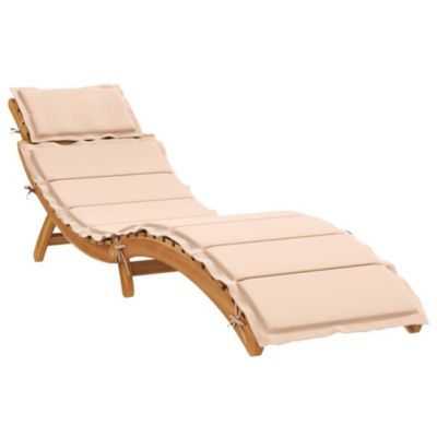 Transat Bois d'Acacia Massif Beige vidaXL