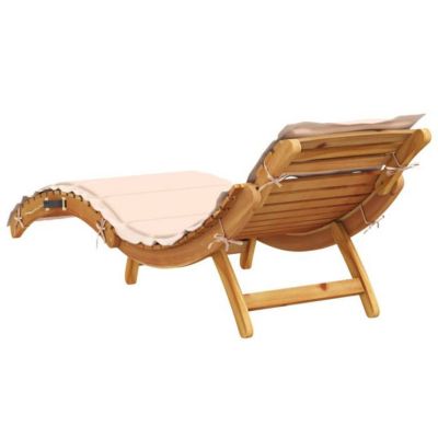 Transat Bois d'Acacia Massif Beige vidaXL