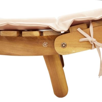 Transat Bois d'Acacia Massif Beige vidaXL