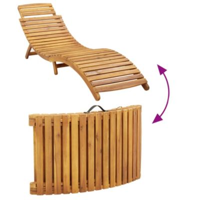 Transat Bois d'Acacia Massif Beige vidaXL