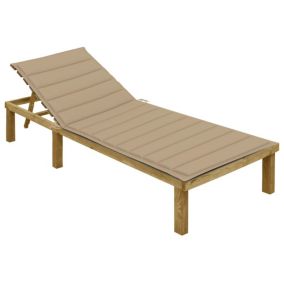 Transat chaise longue bain de soleil bois beige Helloshop26