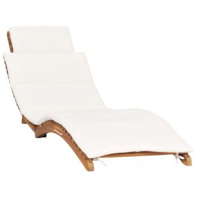 Transat chaise longue bain de soleil bois blanc Helloshop26