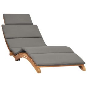 Transat chaise longue bain de soleil bois gris Helloshop26