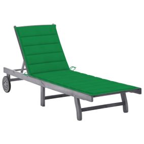 Transat chaise longue bain de soleil bois gris Helloshop26