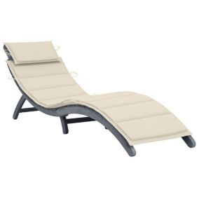 Transat chaise longue bain de soleil bois gris Helloshop26