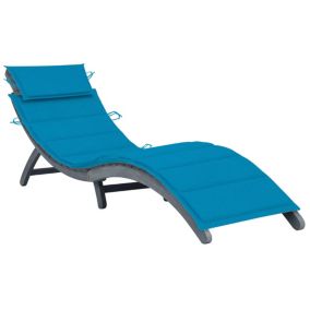 Transat chaise longue bain de soleil bois gris Helloshop26