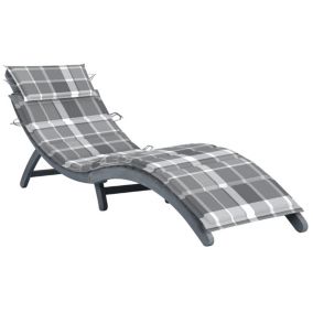 Transat chaise longue bain de soleil bois gris Helloshop26