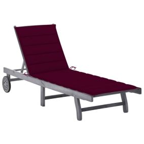 Transat chaise longue bain de soleil bois gris Helloshop26