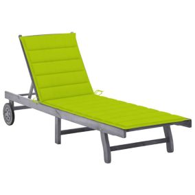 Transat chaise longue bain de soleil bois gris Helloshop26