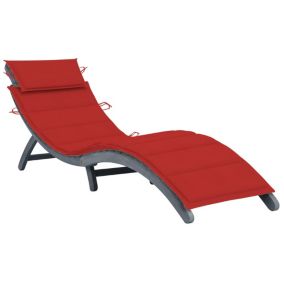 Transat chaise longue bain de soleil bois gris Helloshop26