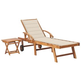 Transat chaise longue bain de soleil bois Helloshop26