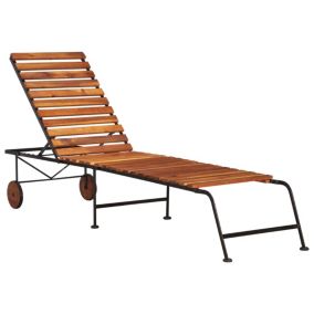 Transat chaise longue bain de soleil bois Helloshop26