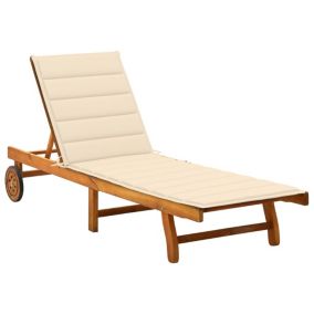 Transat chaise longue bain de soleil bois Helloshop26