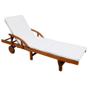 Transat chaise longue bain de soleil bois Helloshop26