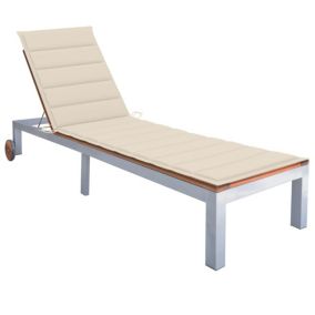 Transat chaise longue bain de soleil bois Helloshop26