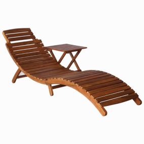 Transat chaise longue bain de soleil bois marron Helloshop26