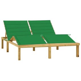 Transat chaise longue bain de soleil bois vert Helloshop26