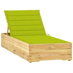 Transat chaise longue bain de soleil bois vert Helloshop26