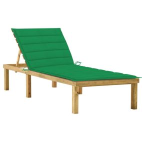 Transat chaise longue bain de soleil bois vert Helloshop26