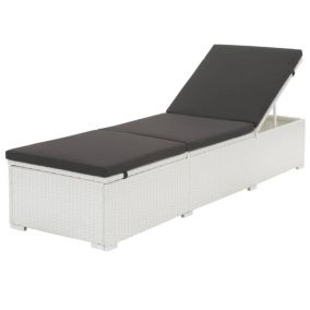 Transat chaise longue bain de soleil resine blanc Helloshop26