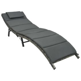 Transat chaise longue bain de soleil resine gris Helloshop26