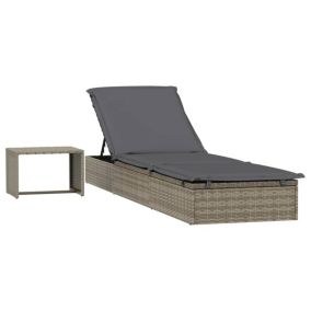 Transat chaise longue bain de soleil resine gris Helloshop26