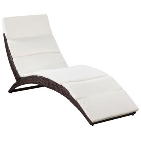 Transat chaise longue bain de soleil resine marron Helloshop26