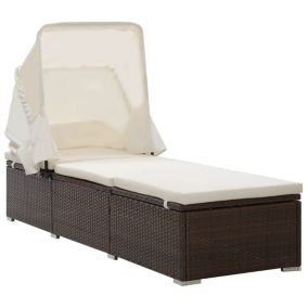 Transat chaise longue bain de soleil resine marron Helloshop26