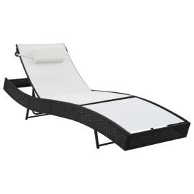 Transat chaise longue bain de soleil resine noir Helloshop26