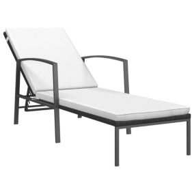 Transat chaise longue bain de soleil resine noir Helloshop26