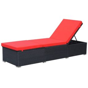 Transat chaise longue bain de soleil resine noir Helloshop26