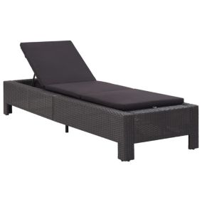 Transat chaise longue bain de soleil resine noir Helloshop26