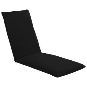 Transat chaise longue bain de soleil tissu noir Helloshop26