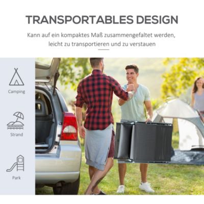Transat de jardin, pliable, avec coussin, métal et tissu, pour terrasse et jardin, Gris