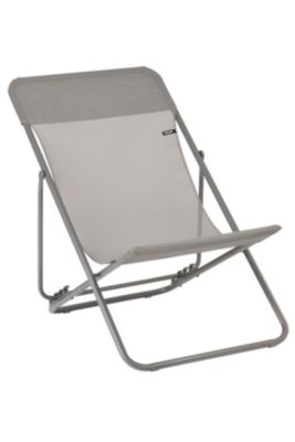 Transat pliant Lafuma Maxi Transat acier gris et polyester gris terre