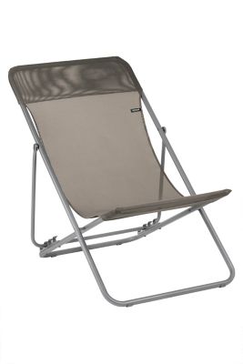 Transat pliant Lafuma Maxi Transat acier gris et polyester marron graphite