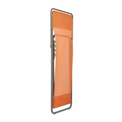 Transat pliant Lafuma Maxi Transat acier gris et polyester orange clémentine