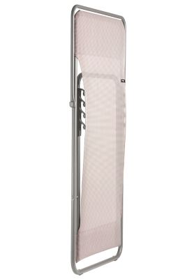 Transat pliant Lafuma Maxi Transat acier gris et polyester rose magnolia