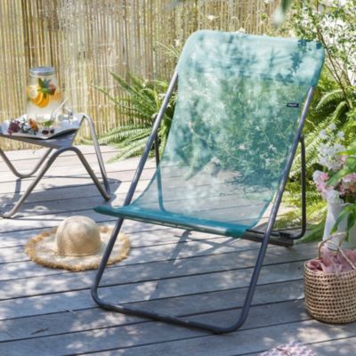 Transat pliant Lafuma Maxi Transat acier gris et polyester vert chlorophylle