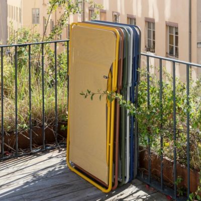 Transat pliant Lafuma Maxi Transat acier jaune miel et polyester jaune miel
