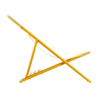 Transat pliant Lafuma Maxi Transat acier jaune miel et polyester jaune miel