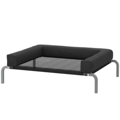 Transat pour animaux - lit pour chien - lit à pieds pour chien avec contour coussin dim. 90 x 65 x 30 cm - noir
