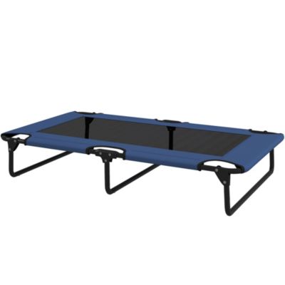 Transat pour animaux pliable - lit pour chien - lit à pieds pour chien dim. 107 x 61 x 20 cm - bleu