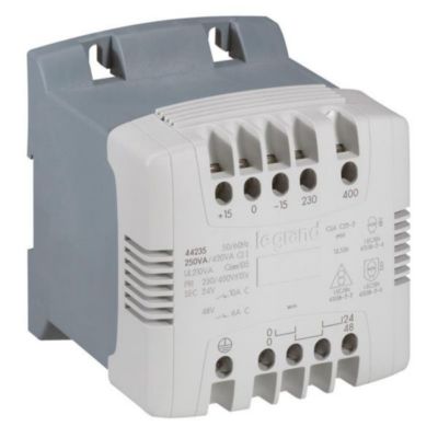 Transformateur commande et séparation des circuits connexion vis primaire 230V à 400V, secondaire 11