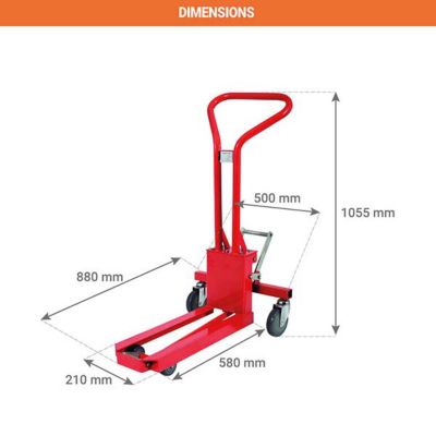 Transpalette manuel 1/4 palette - Charge max 200kg - Fabrication européenne - Compact - Logistique - Boutique - 1151041820