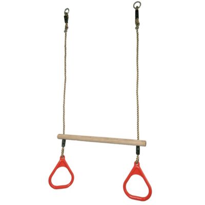 Trapèze balançoire en bois avec anneaux de gymnastique pour enfant pour structure de jeux