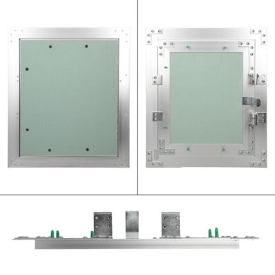 Trappe de visite ECD Germany 250x300 mm aluminium/vert charnière de porte à droite ou à gauche